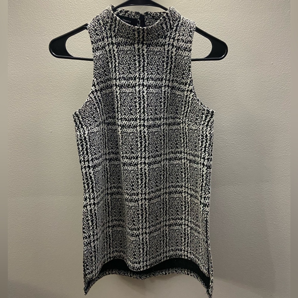 Theory mock neck knit tank top size P